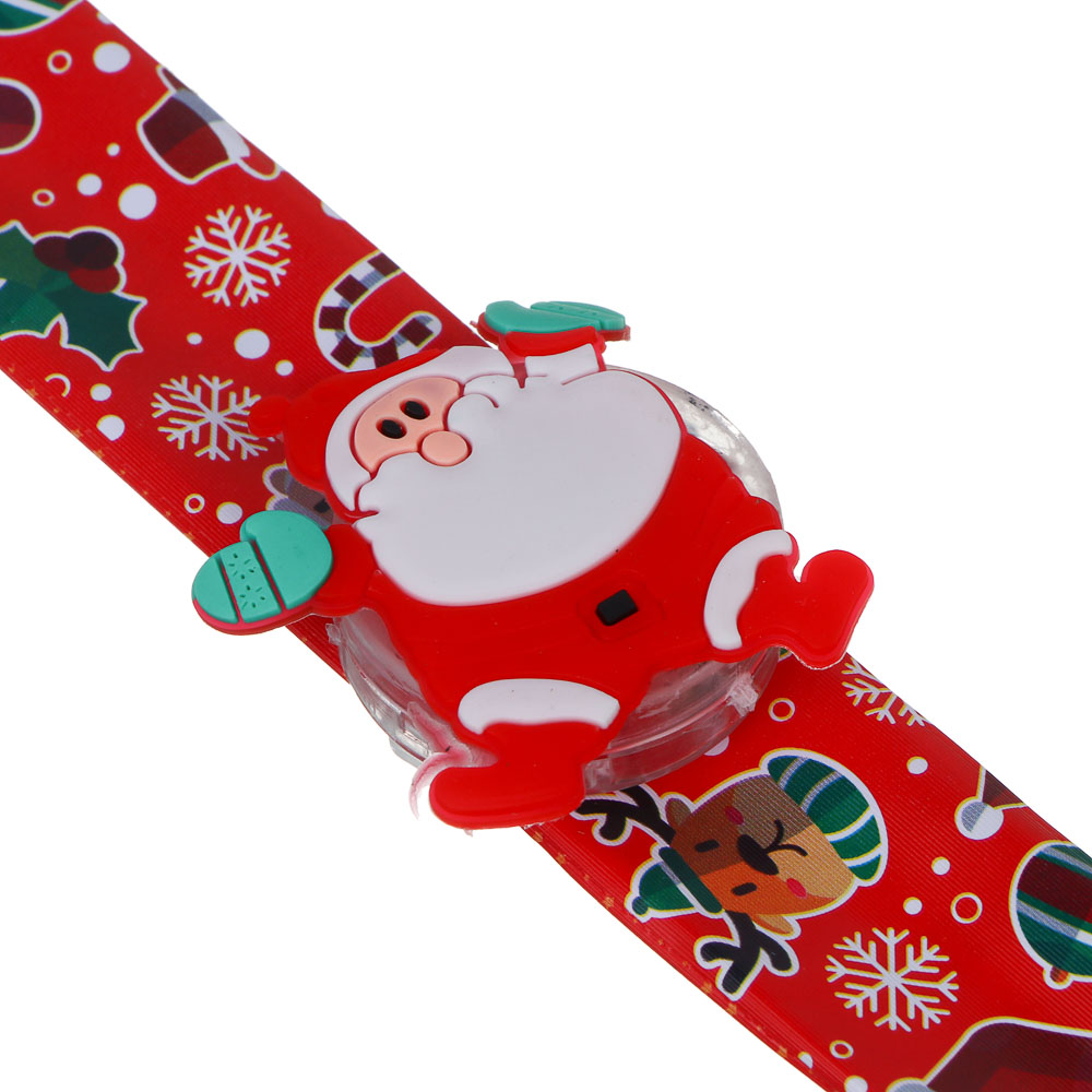 СНОУ БУМ Новогодний браслет клик-клак с подсветкой LED, 22см, пластик, 3хAG3, 1 режим, ассорт. диз., арт.№ 153-189