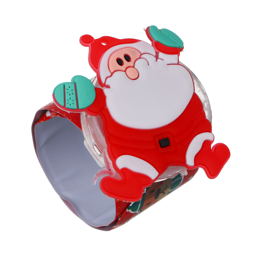 СНОУ БУМ Новогодний браслет клик-клак с подсветкой LED, 22см, пластик, 3хAG3, 1 режим, ассорт. диз., арт.№ 153-189