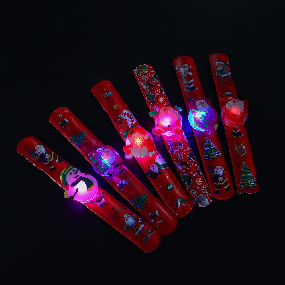 СНОУ БУМ Новогодний браслет клик-клак с подсветкой LED, 22см, пластик, 3хAG3, 1 режим, ассорт. диз., арт.№ 153-189