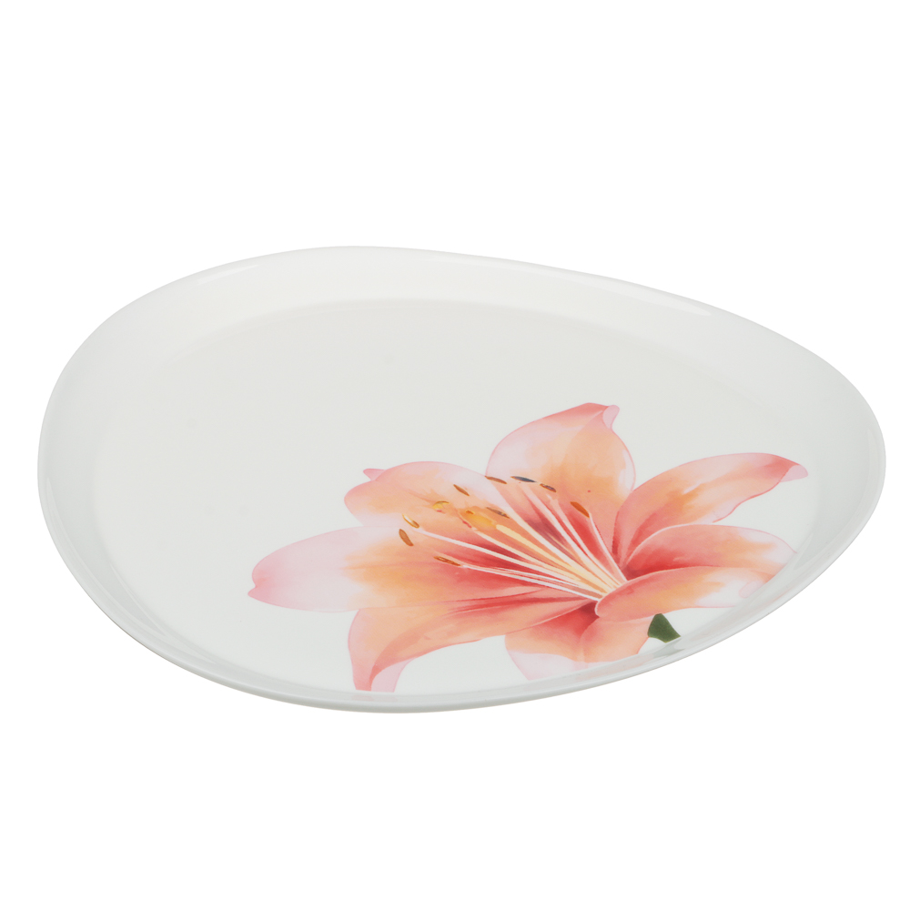 MILLIMI Лилия Тарелка подстановочная, опаловое стекло, 24см, треугольная форма, арт.№ 818-320