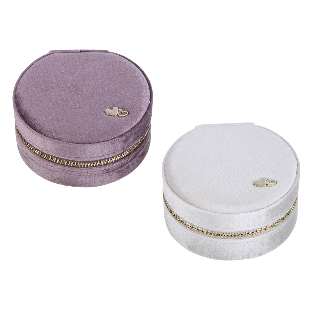 Шкатулка для украшений, 10,5х10,5х5см, бархат, 2 дизайна, арт.№ 504-945