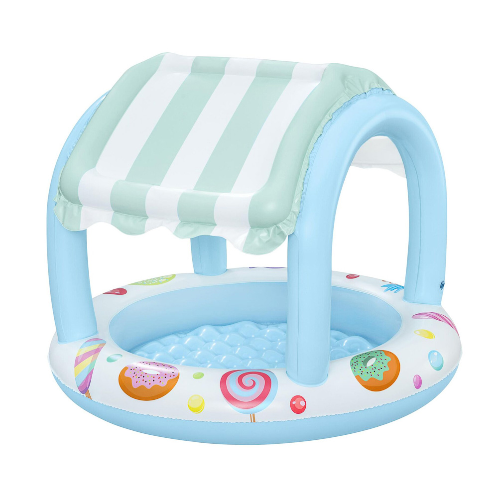 BESTWAY Бассейн с тентом для малышей SWEET SHOPPE, 104x84см, до 3-х лет, 52638, арт.№ 013-073