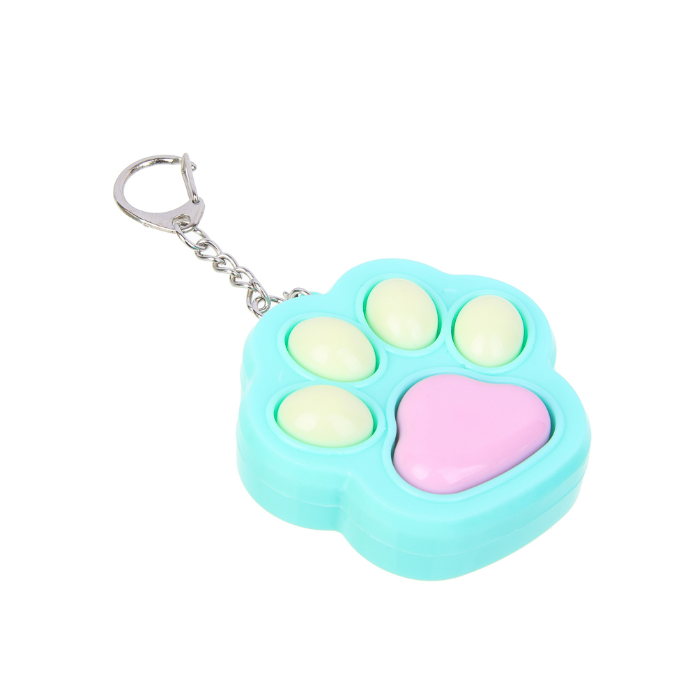 ИГРОЛЕНД Брелок с игрушкой антистресс "Лапка с кнопочками", ABS, 6х6см, 5 дизайнов, арт.№ 297-122