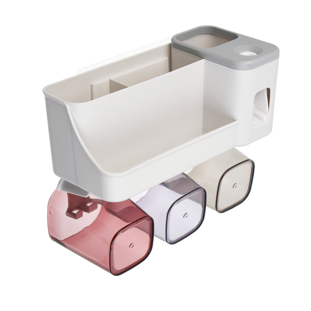 Органайзер для ванной комнаты, с дозатором для зубной пасты и отделениями, арт.№ 463-538