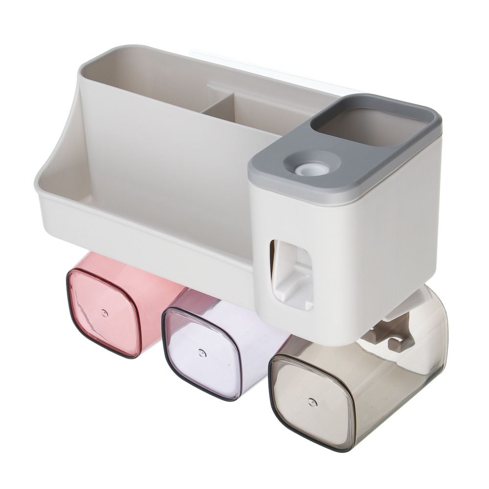 Органайзер для ванной комнаты, с дозатором для зубной пасты и отделениями, арт.№ 463-538