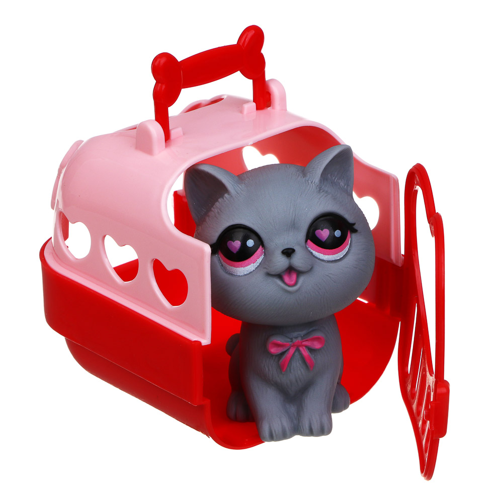 ИГРОЛЕНД Питомец в переноске, PP, ABS, 8х9х9 см 3 дизайна, арт.№ 258-075