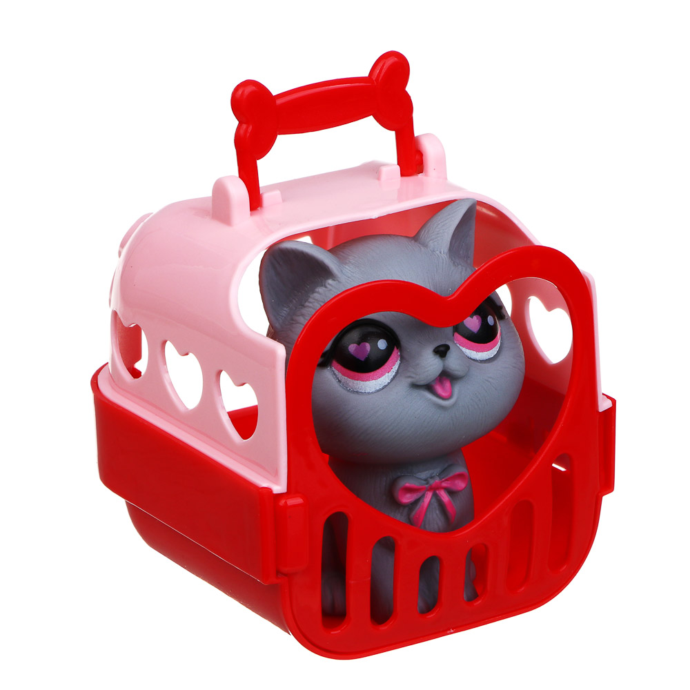 ИГРОЛЕНД Питомец в переноске, PP, ABS, 8х9х9 см 3 дизайна, арт.№ 258-075