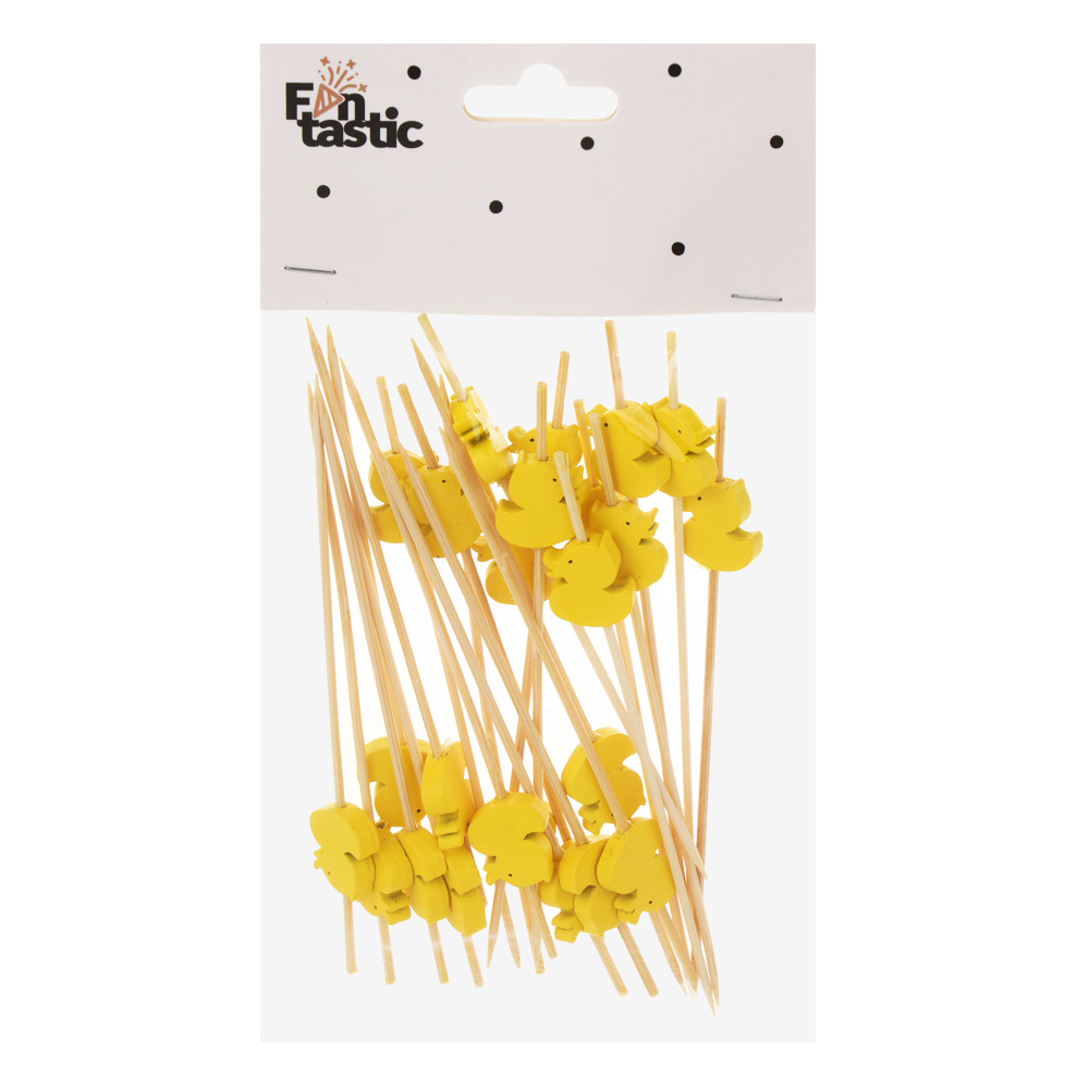 Шпажки "Утята", 12x1,7см, бамбук, дерево, 24 шт, арт.№ 349-605