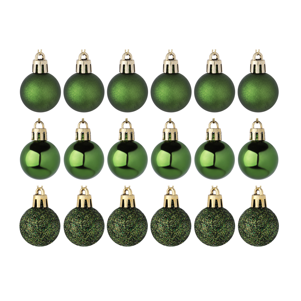 СНОУ БУМ Набор шаров 3 см, 18 шт, зеленый, 26-147, арт.№ 372-702