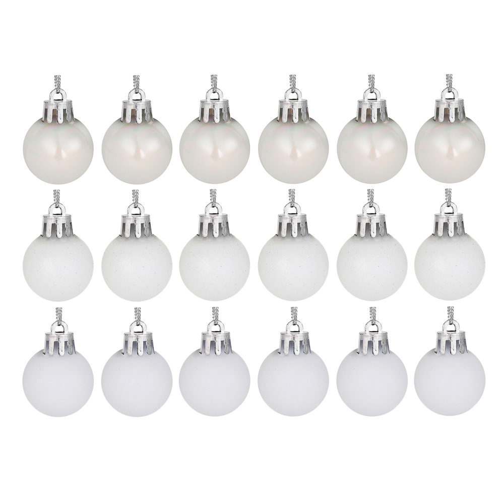 СНОУ БУМ Набор шаров 3 см, 18 шт, белый, 26-148, арт.№ 372-703