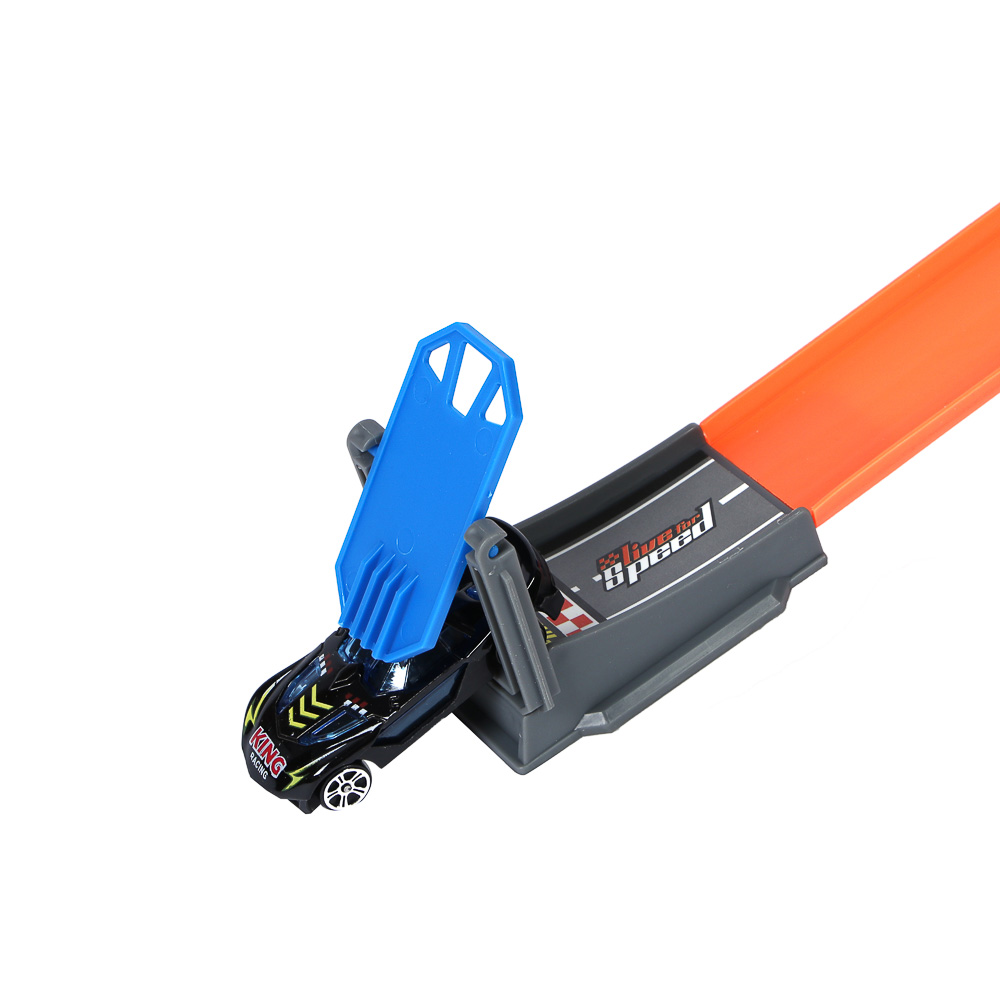 ИГРОЛЕНД Автотрек с машинками и запуском, 2 машинки, PP, 24x10x32 см, 2 дизайна, арт.№ 276-170