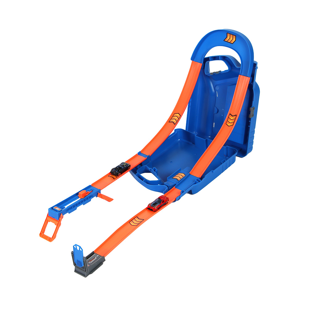 ИГРОЛЕНД Автотрек с машинками и запуском, 2 машинки, PP, 24x10x32 см, 2 дизайна, арт.№ 276-170