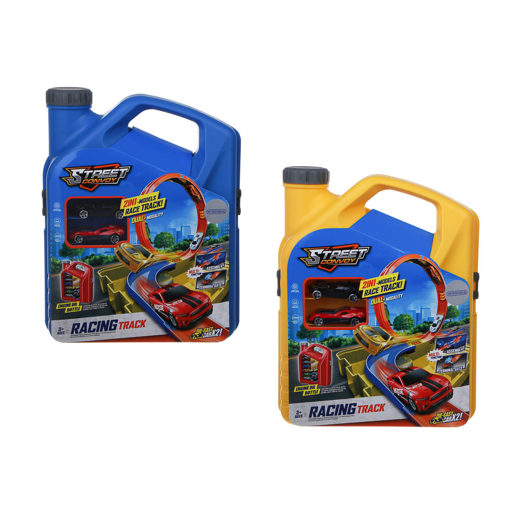 ИГРОЛЕНД Автотрек с машинками и запуском, 2 машинки, PP, 24x10x32 см, 2 дизайна, арт.№ 276-170