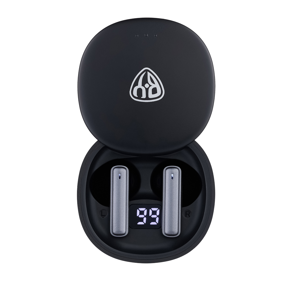 Наушники беспроводные TWS BY Rekme, индикатор заряда, вкладыши, 30/250 мАч, BT5.3, черный, арт.№ 410-282
