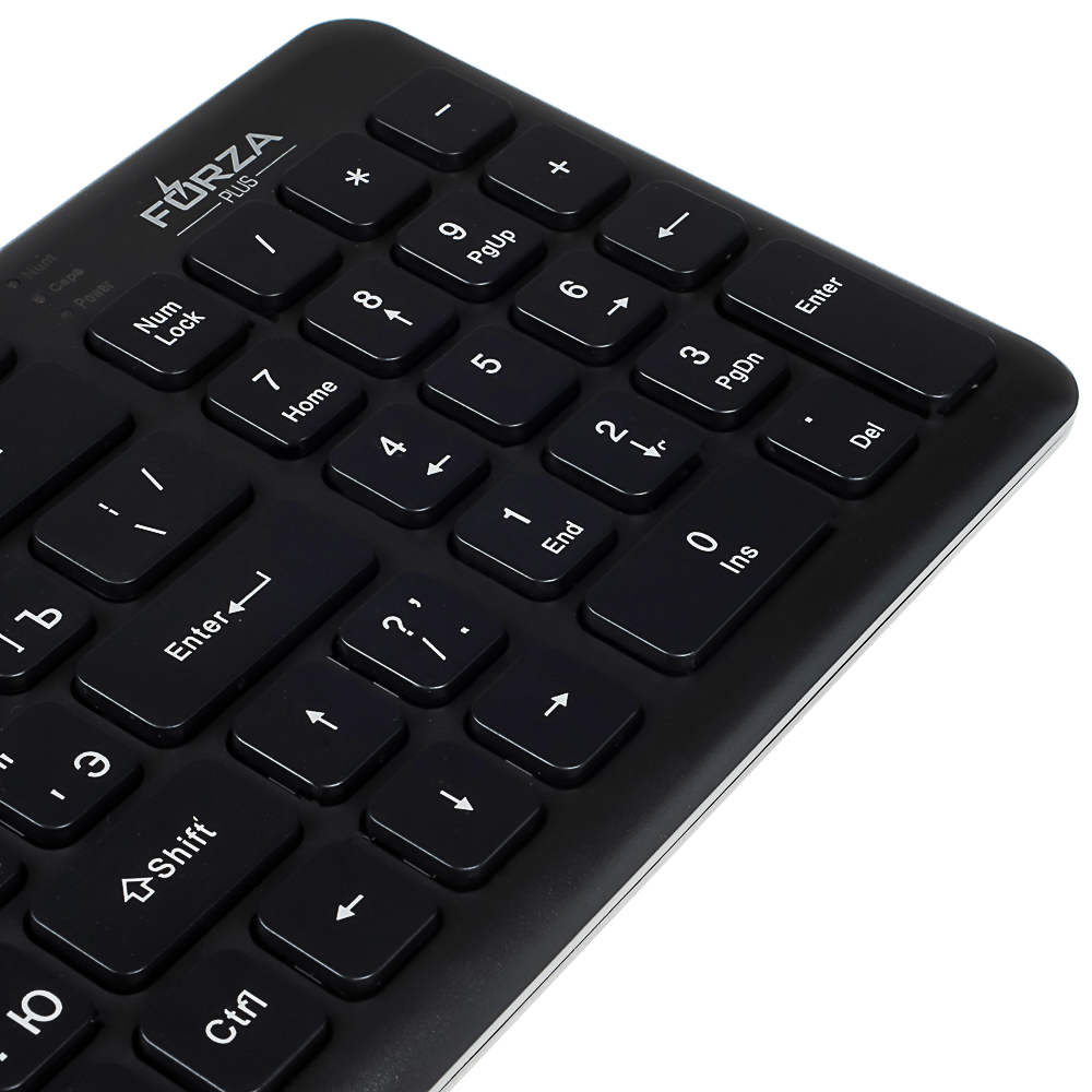 Клавиатура проводная FORZA, черный, 382x126x21.3мм, кабель 150см, арт.№ 405-108