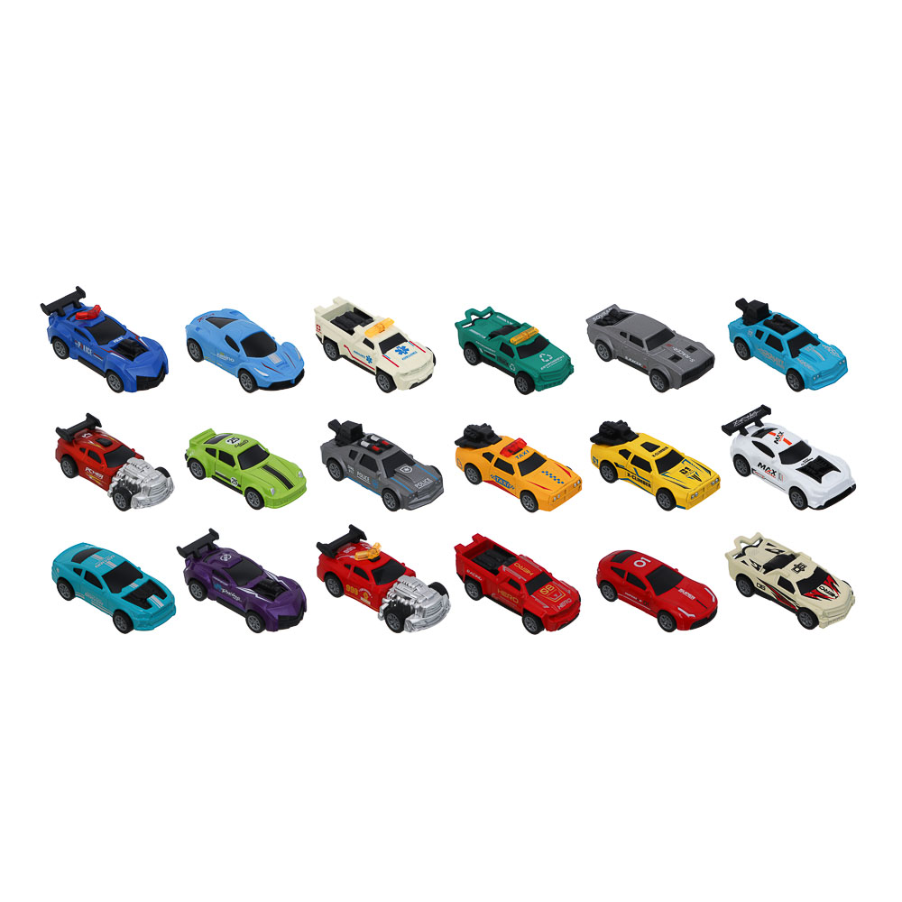 ИГРОЛЕНД Машинка "Мегагонка", инерция, металл, 10,9х13х3 см, 18 дизайнов, арт.№ 292-480