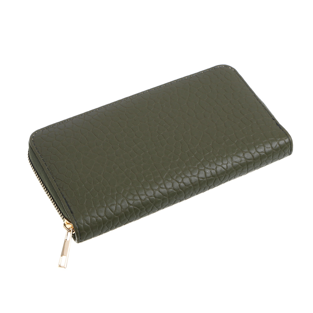 ЮL Асеана Кошелек женский для карт, купюр и монет на молнии, полиуретан, 19х9,5х2 см, 3 цвета, КЖ24-04, арт.№ 303-016