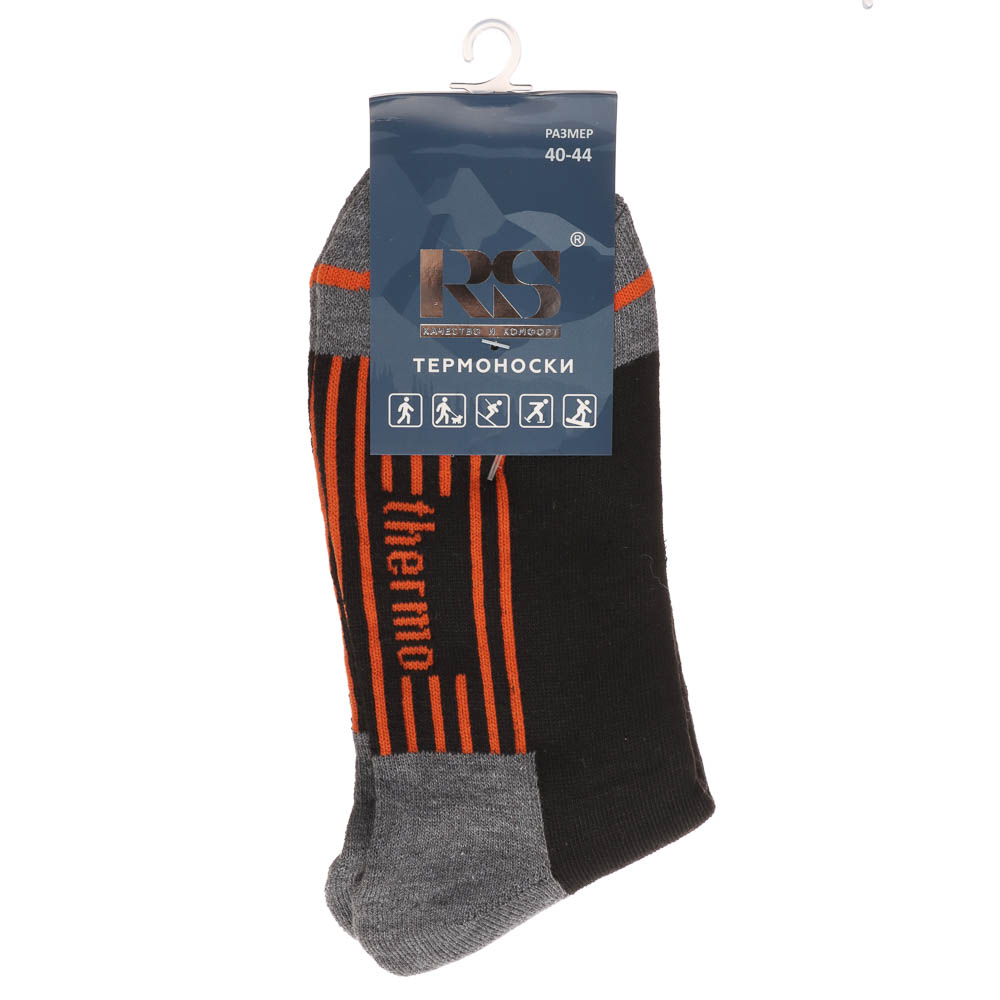 Термоноски мужские классические R082 р. 40-44, состав полиэстер 92%, спандекс 6%, латекс 2%, арт.№ 019-529
