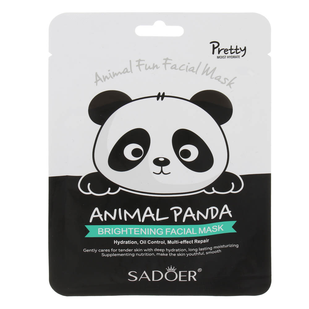 Маска для лица сияние кожи с принтом забавная панда тм Sadoer, 25гр, арт.№ 022-206