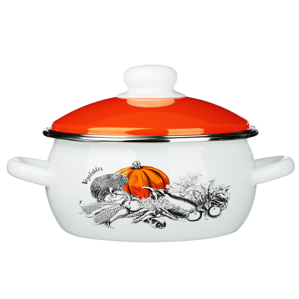 Овощи Кастрюля сферическая эмалированная 2л, арт.№ 894-534