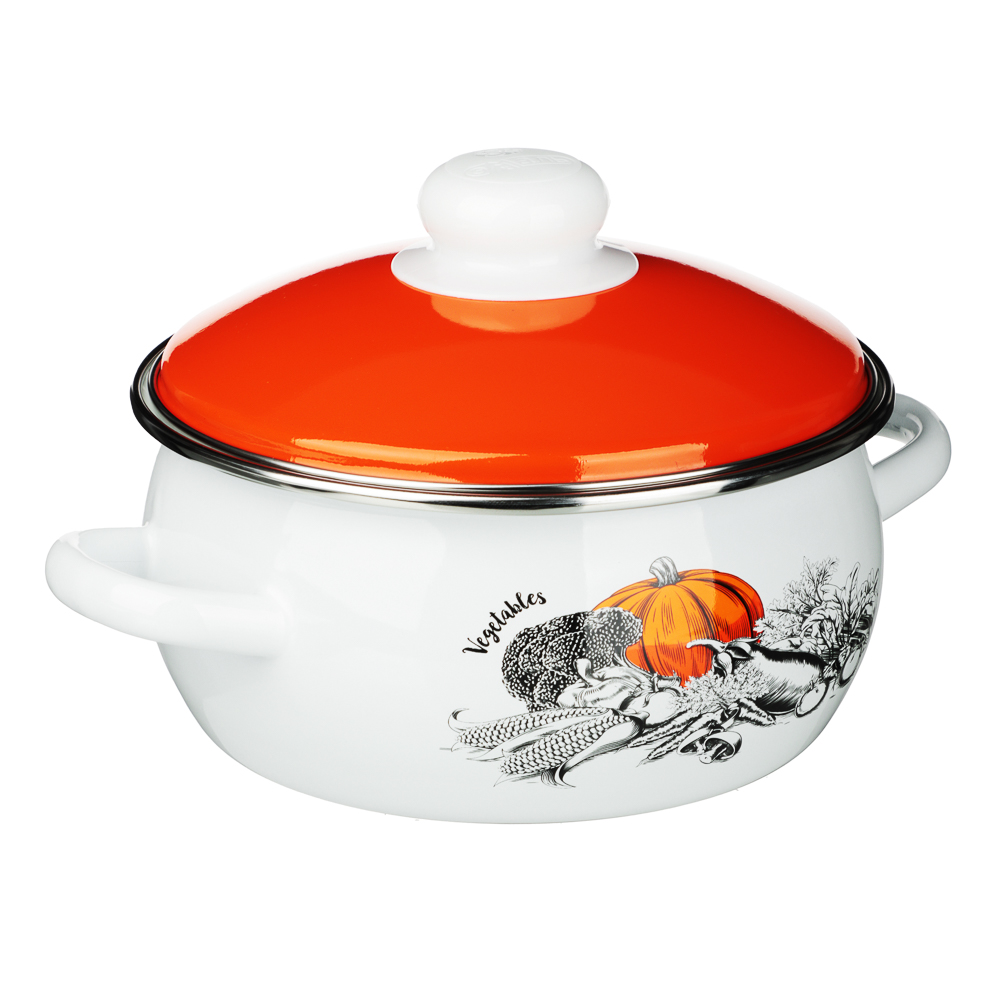 Овощи Кастрюля сферическая эмалированная 2л, арт.№ 894-534