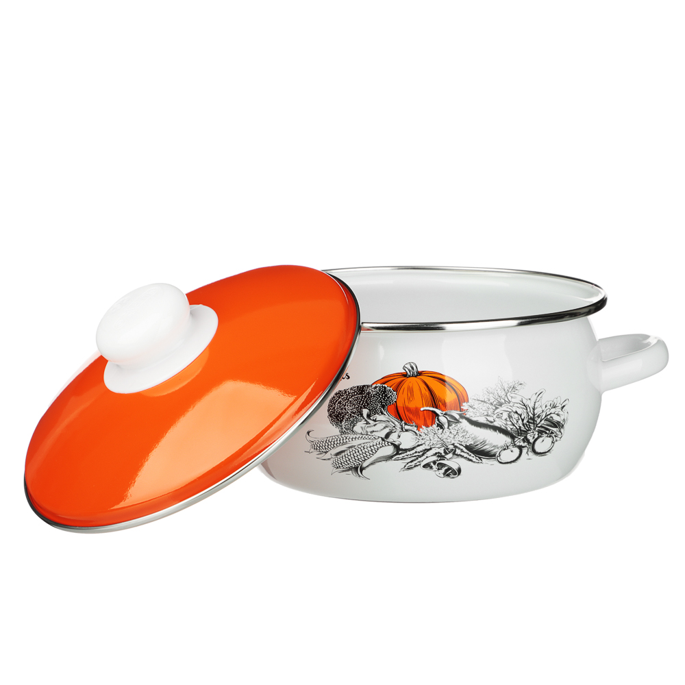 Овощи Кастрюля сферическая эмалированная 2л, арт.№ 894-534