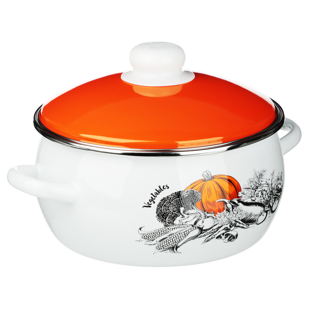 Овощи Кастрюля сферическая эмалированная 3л, арт.№ 894-535