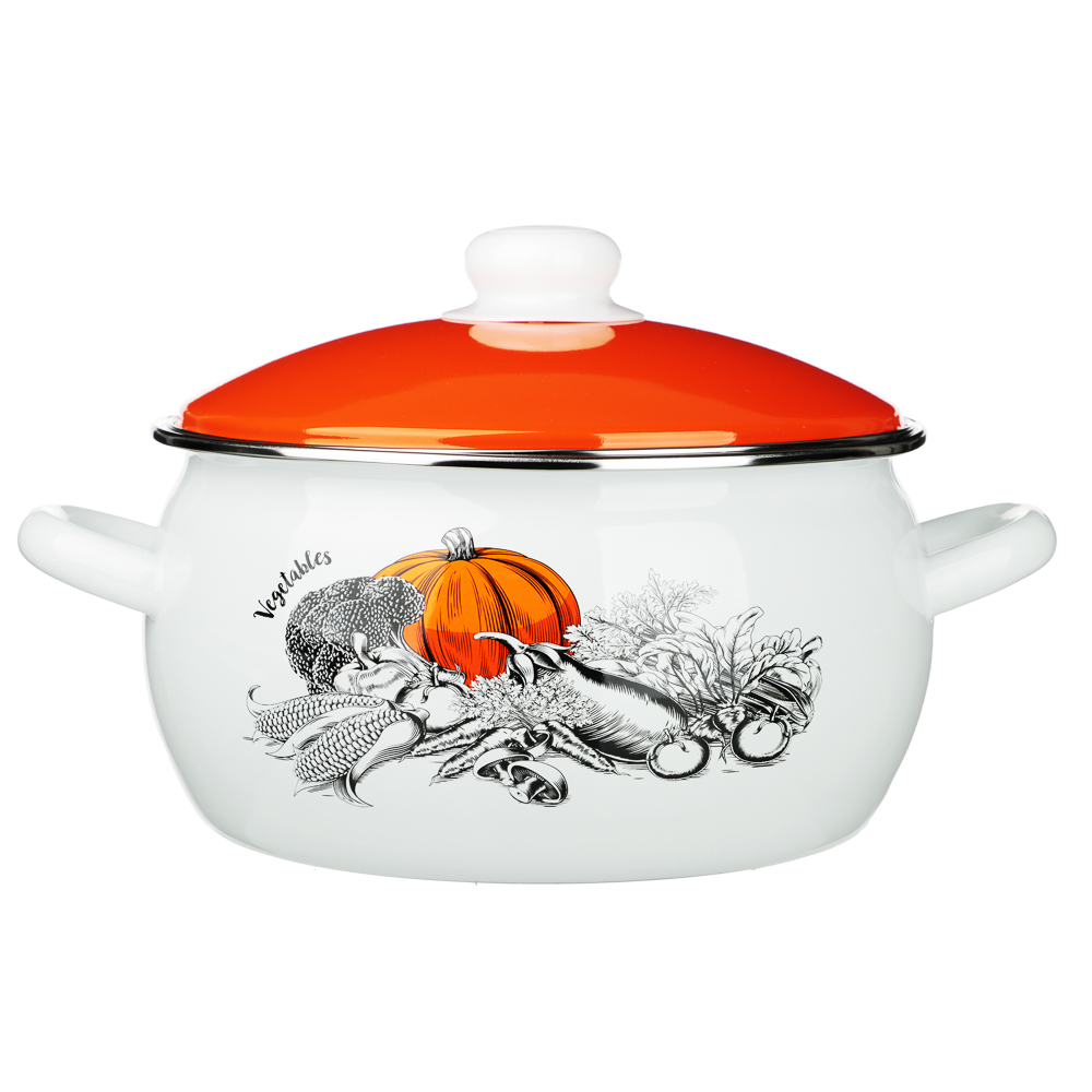 Овощи Кастрюля сферическая эмалированная 4л, арт.№ 894-536