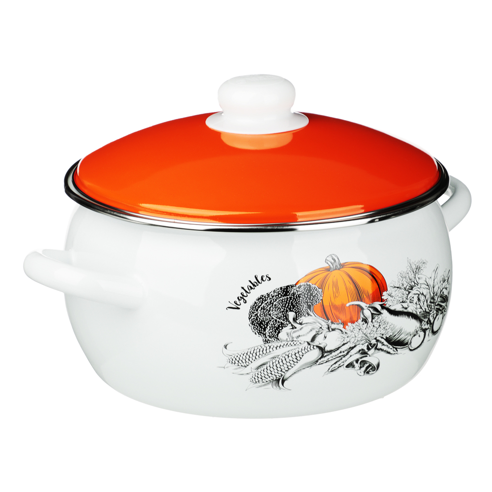 Овощи Кастрюля сферическая эмалированная 4л, арт.№ 894-536