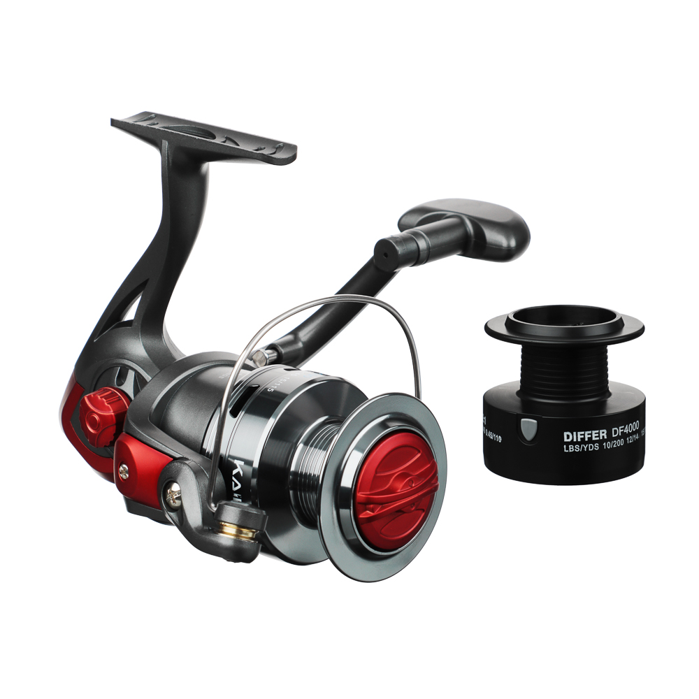 KAIDA Катушка Differ Red, 4000, 3+1, передний фрикцион, металл шпуля, доп. шпуля в компл., арт.№ 142-041