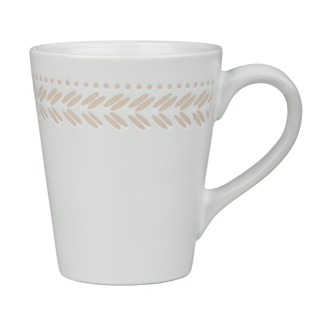 Кружка 330мл, тм MILLIMI Треция белый, керамика, арт.№ 824-289