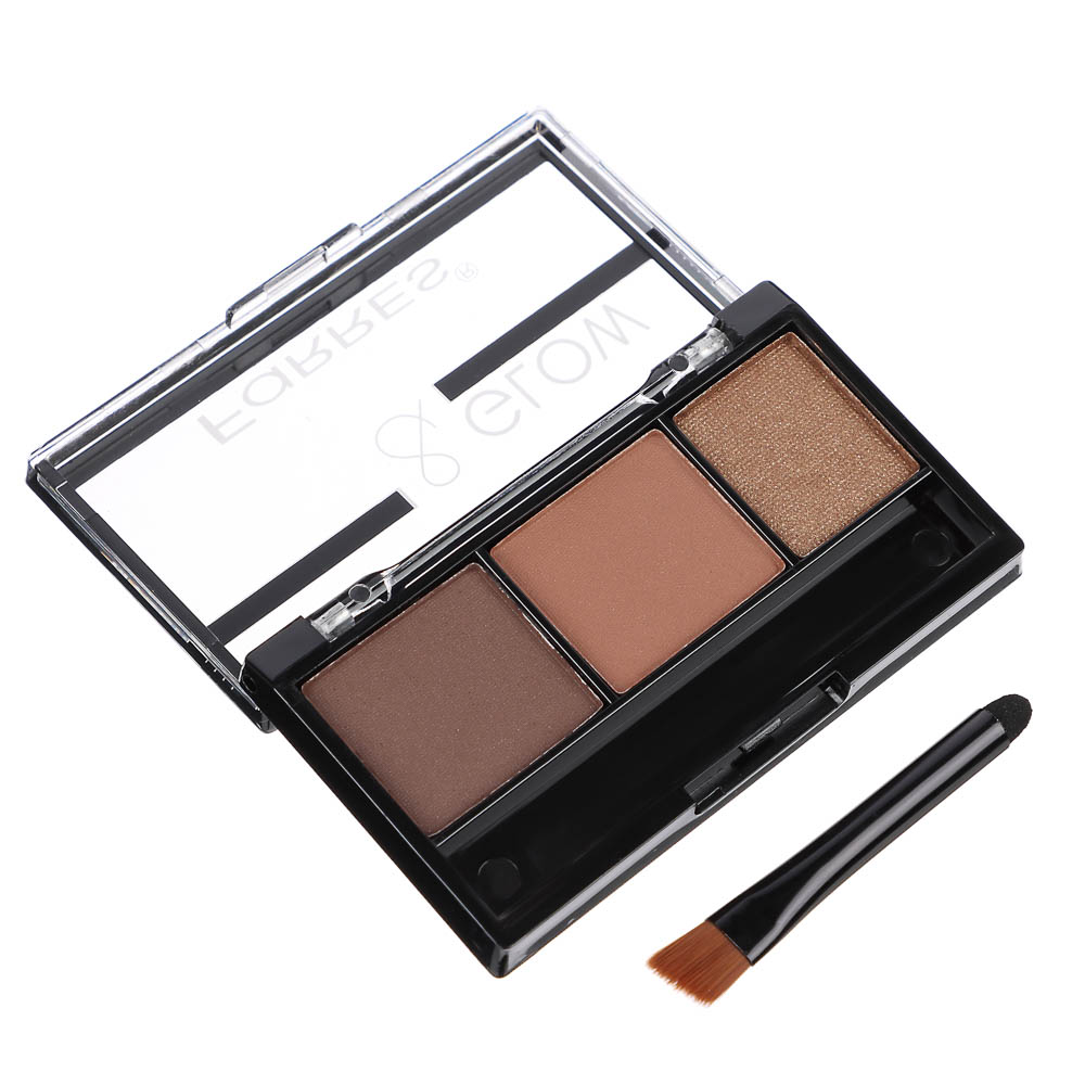Тени для бровей "Brow&Glow", тм Farres, 3 цвета, арт.№ 330-663