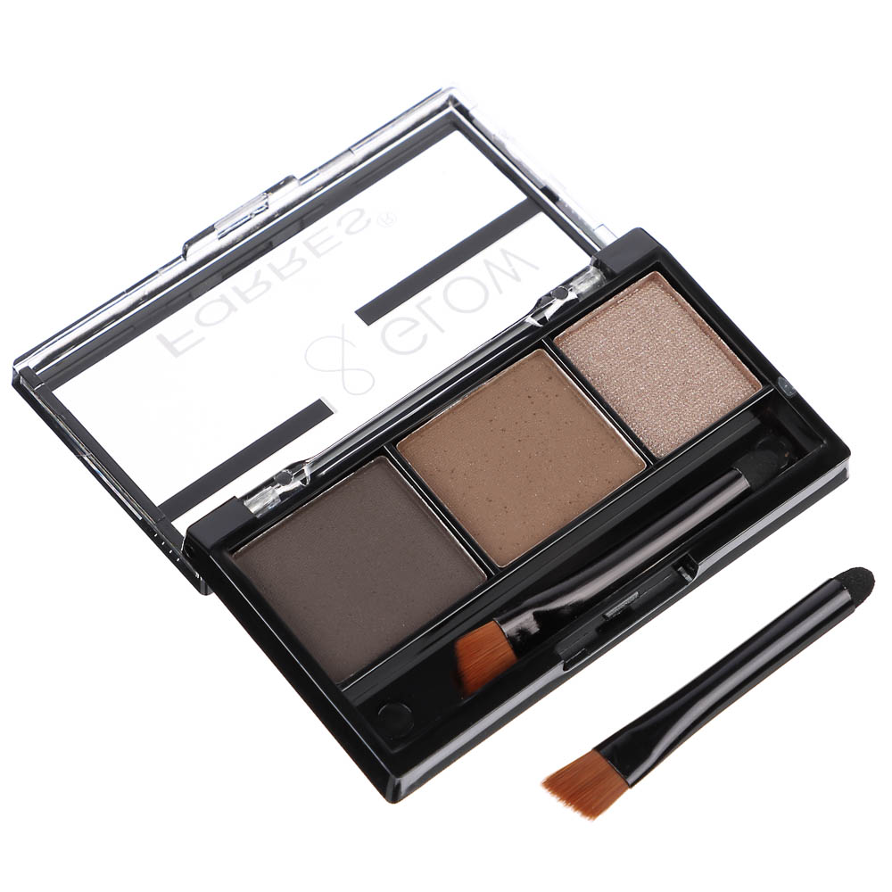 Тени для бровей "Brow&Glow", тм Farres, 3 цвета, арт.№ 330-663
