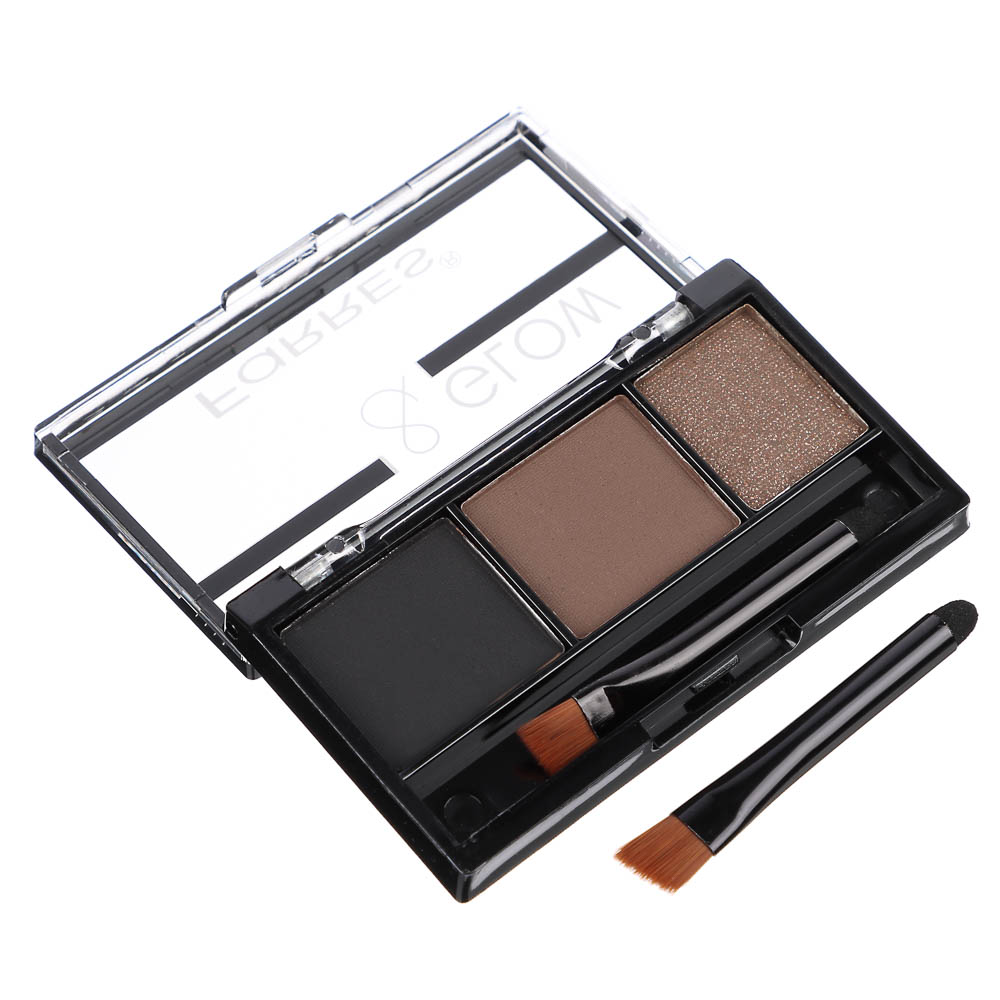 Тени для бровей "Brow&Glow", тм Farres, 3 цвета, арт.№ 330-663
