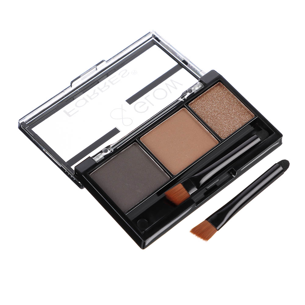 Тени для бровей "Brow&Glow", тм Farres, 3 цвета, арт.№ 330-663