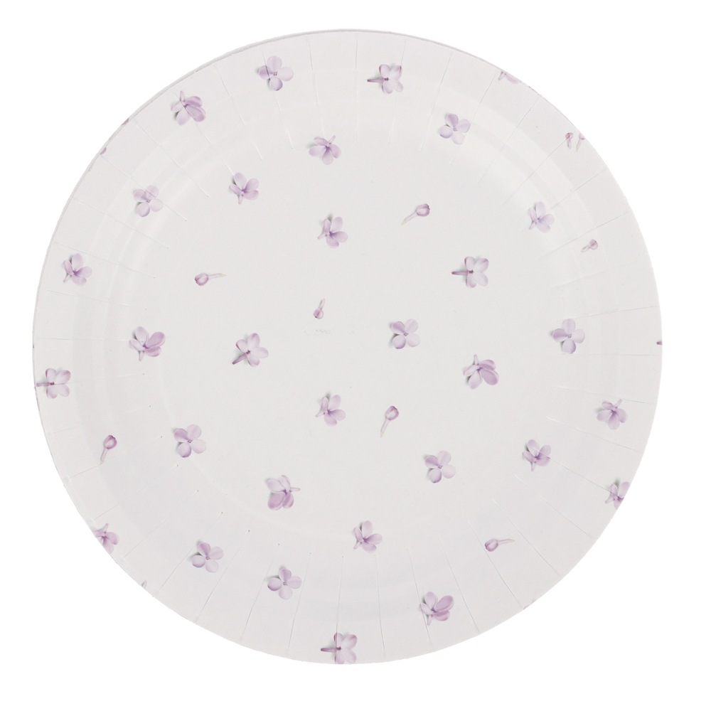 Набор бумажных тарелок Сирень, 6 шт d=180 мм, арт.№ 530-378