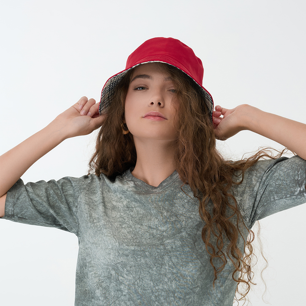 GALANTE Панама с цветным подкладом, р.56-58, 100% полиэстер, красный, ВЛ25-09, #2, арт.№ 314-949