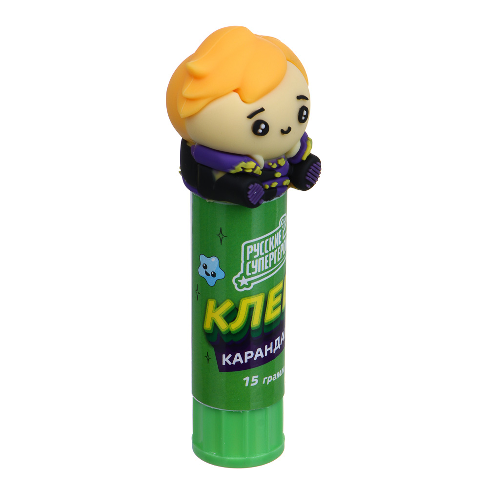 BY Русские Супергерои клей-карандаш с фигурным колпачком, 15 г, PVP, "Мальчики", 2 дизайна, арт.№ 801-013