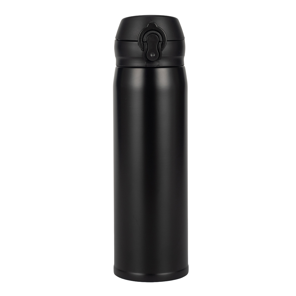 Термос-кружка с крышкой на защелке, 0,45 л, нерж. сталь, черный, арт.№ 841-920