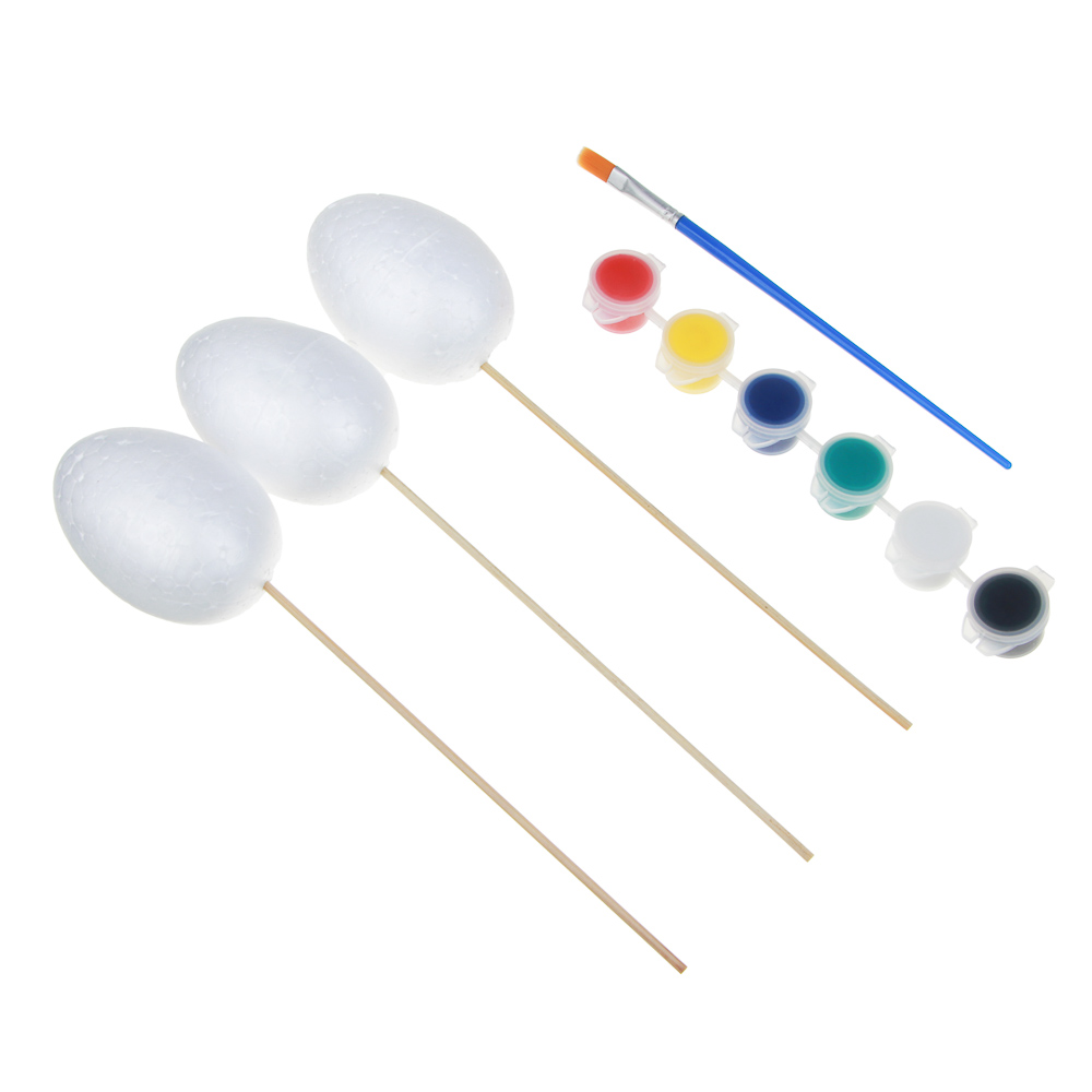 LADECOR Набор для раскрашивания, 3 фигурки + краски + кисточка, пенопласт, арт.№ 283-209