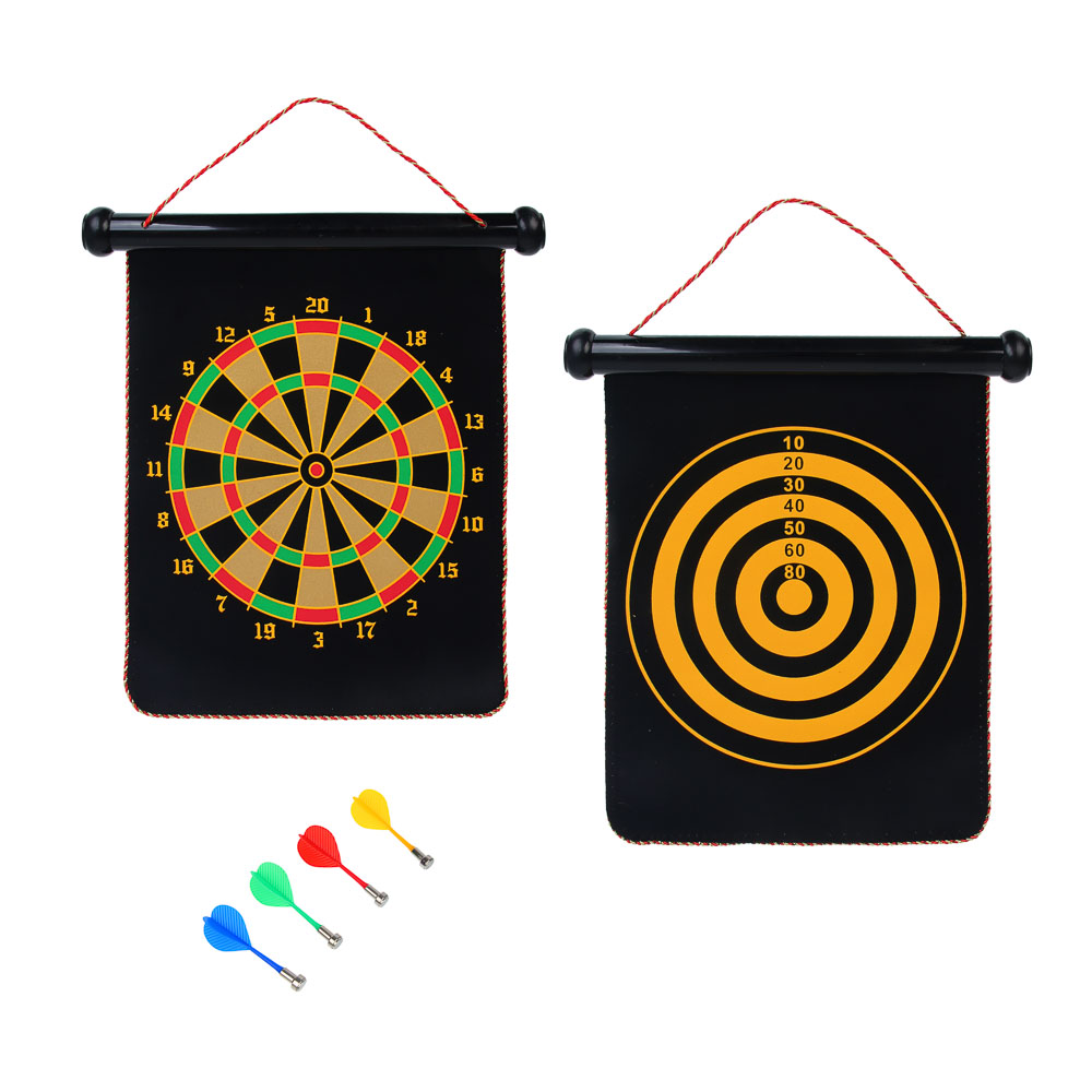 Дартс магнитный, 4 дротика, 35х28см, пластик, текстиль, магнит, арт.№ 538-235