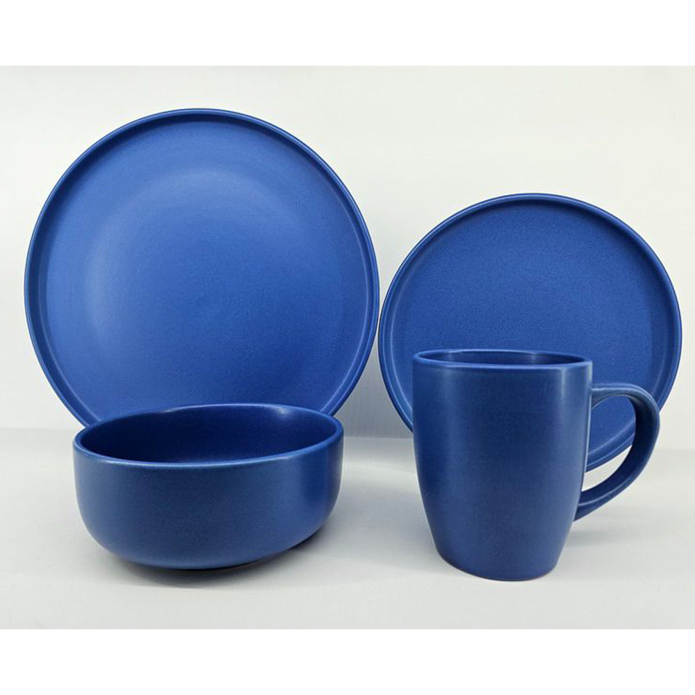GT Набор стол.посуды 16пр(тар26см*4, тар20см*4, салатн14см*4, кружка340мл*4) керамика, синий, арт.№ 824-268