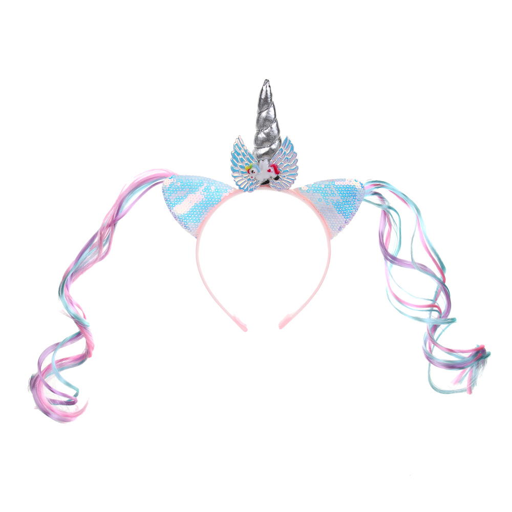 СНОУ БУМ Ободок "Единорог", диаметр 11,5см, пластик, полиэстер, арт.№ 343-151