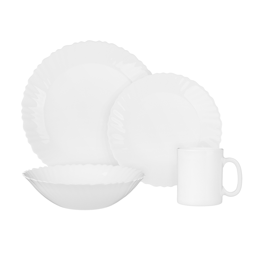 GT Набор столовой посуды 16пр., опаловое стекло, круглый, арт.№ 818-334