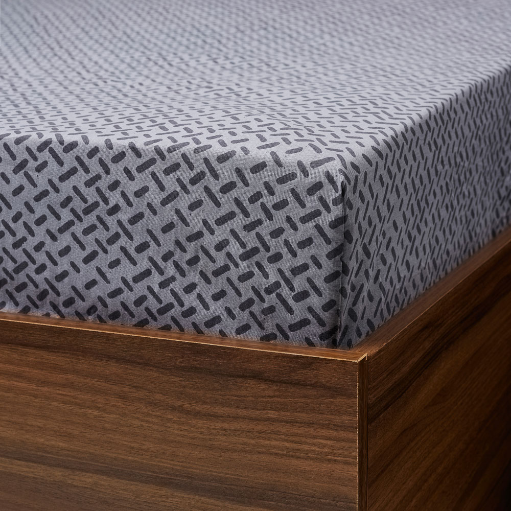 PROVANCE Простыня на резинке 160х200х20см, 100% хлопок, поплин, серый, арт.№ 432-130