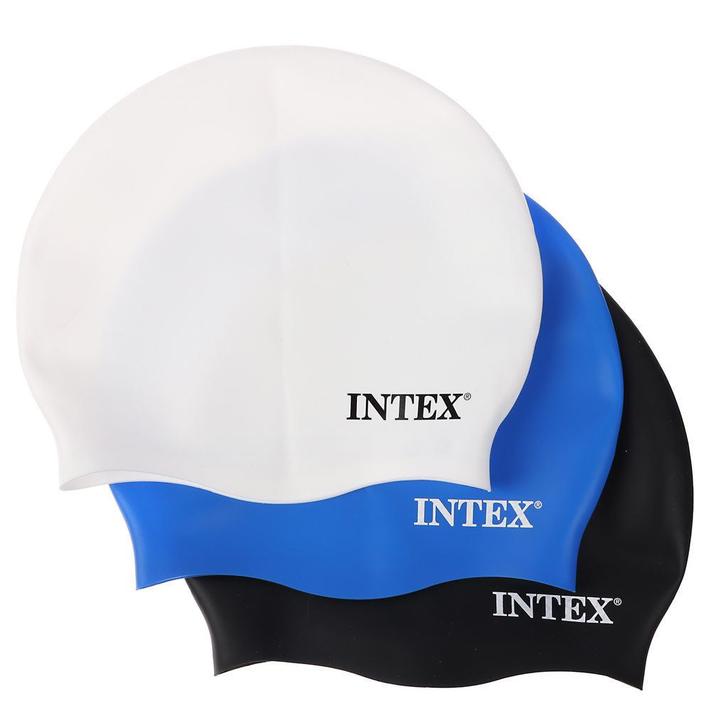INTEX Шапочка для плавания силиконовая, от 8 лет, 3 цвета, 55992, арт.№ 043-005
