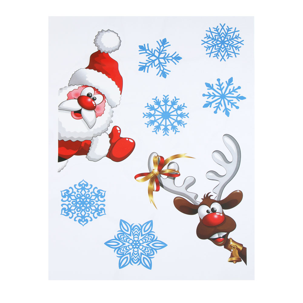 СНОУ БУМ Наклейка декоративная, 47x33 см, ПВХ, 3 дизайна, арт.№ 336-516