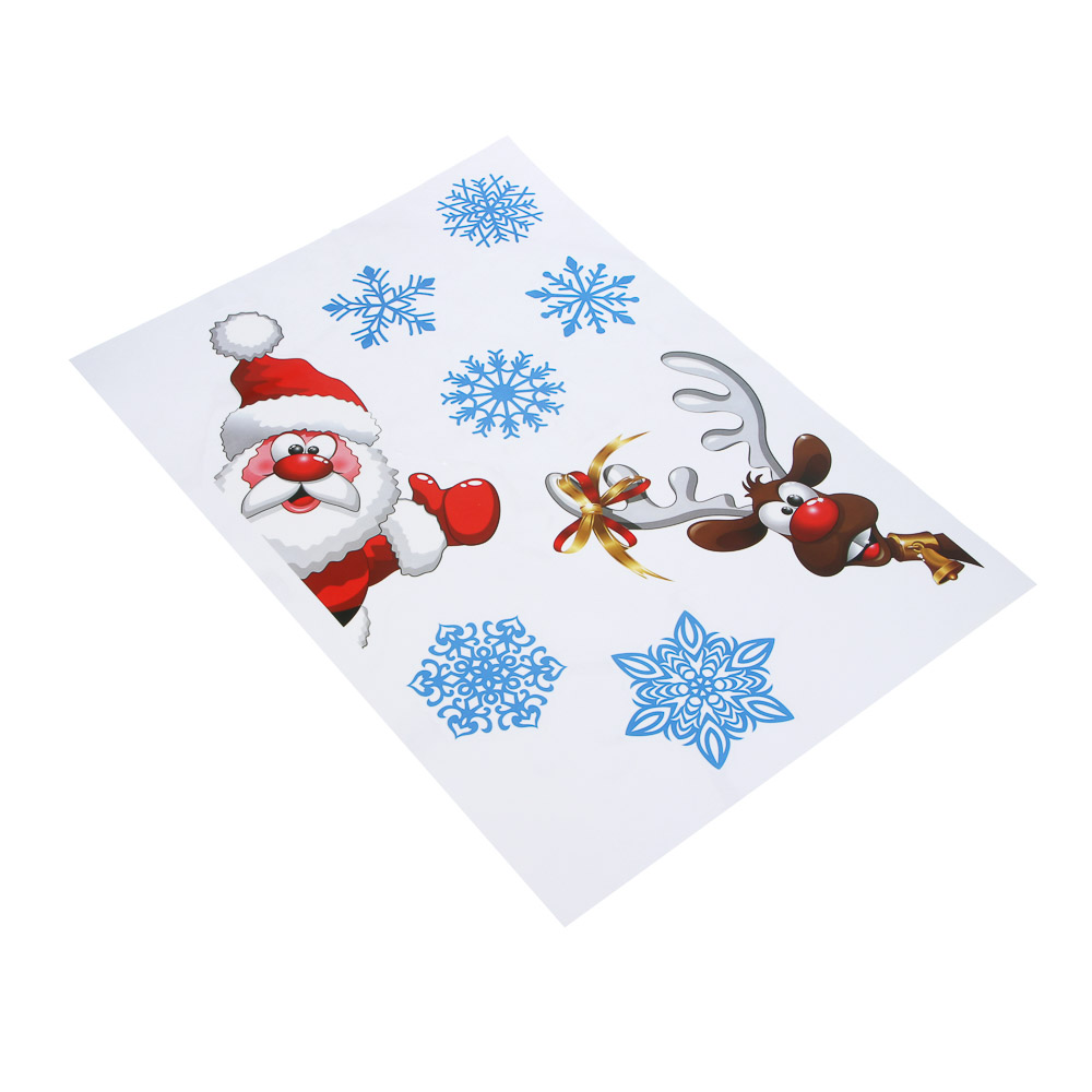 СНОУ БУМ Наклейка декоративная, 47x33 см, ПВХ, 3 дизайна, арт.№ 336-516