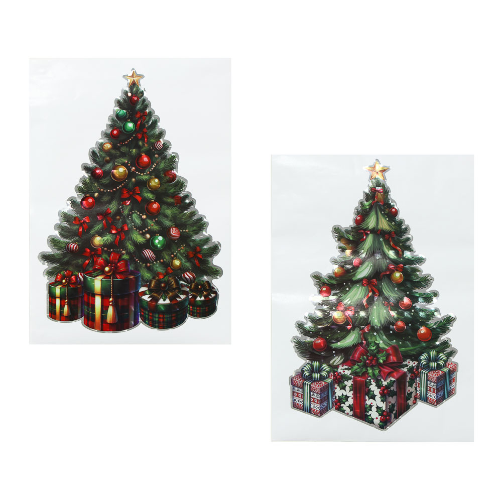 СНОУ БУМ Наклейка декоративная ПВХ, 27x38 см, UV печать, 2 вида, арт.№ 336-519