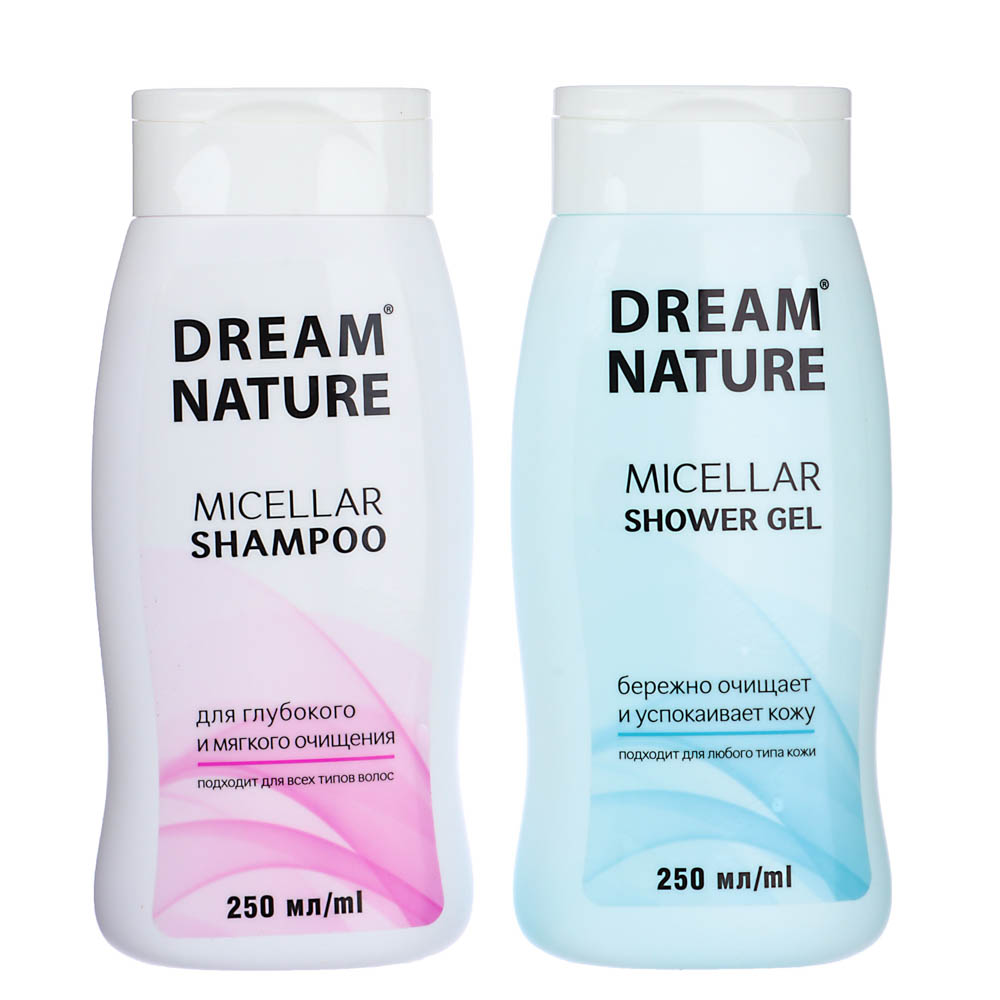 Подарочный набор женский Dream Nature мицеллярный, Шампунь 250 мл + Гель для душа 250 мл, арт.№ 937-123